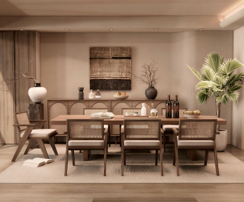 Wabi-sabi Style Dining Room-ID:107460037