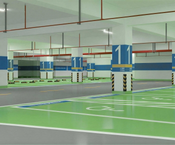 Modern Underground Parking Lot-ID:696039262
