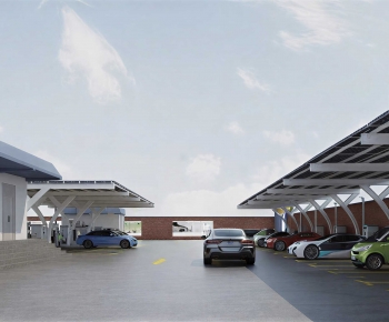 Modern Outdoor Parking Lot-ID:377418044