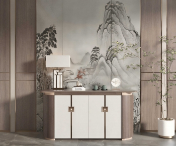 New Chinese Style Entrance Cabinet-ID:762809995