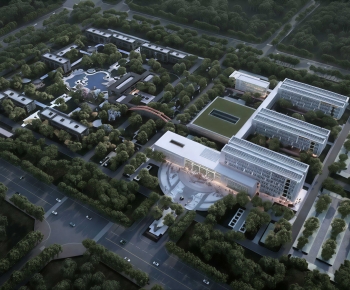 Modern Architectural Bird's-eye View Planning-ID:738585955