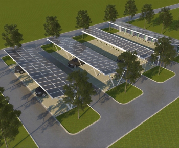 Modern Outdoor Parking Lot-ID:545221095