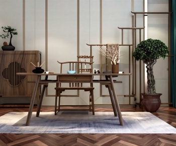 New Chinese Style Computer Desk And Chair-ID:933100945
