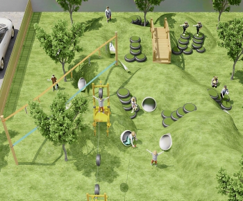 Modern Outdoor Space In Kindergarten-ID:662419886