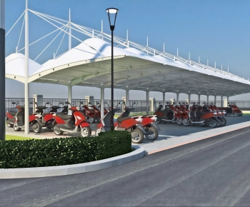 Modern Outdoor Parking Lot-ID:444189072