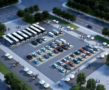 Modern Outdoor Parking Lot-ID:764391902
