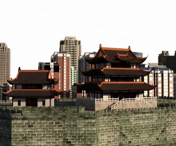 Chinese Style Ancient Architectural Buildings-ID:728058103