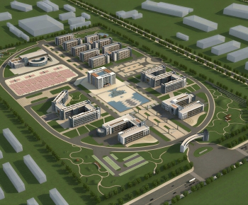 Modern Architectural Bird's-eye View Planning-ID:640460013