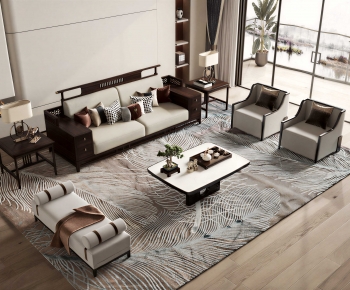 New Chinese Style Sofa Combination-ID:154524094