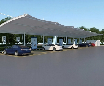 Modern Outdoor Parking Lot-ID:627479613