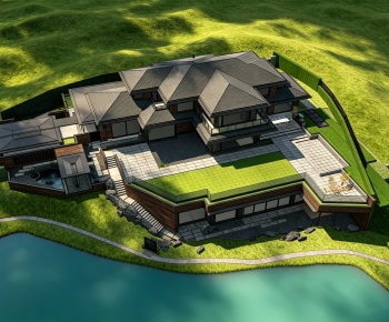 New Chinese Style Architectural Bird's-eye View Planning-ID:655764104