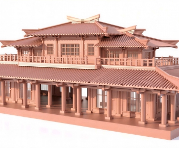 New Chinese Style Ancient Architectural Buildings-ID:555645947