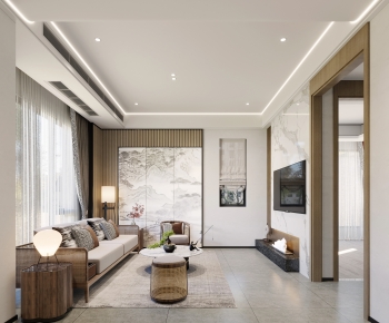 New Chinese Style A Living Room-ID:280384061