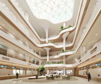 Modern Hospital Hall-ID:555369987