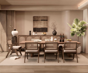 Wabi-sabi Style Dining Room-ID:360647924