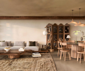 Wabi-sabi Style A Living Room-ID:580584059