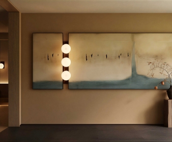 Wabi-sabi Style TV Wall-ID:740412956
