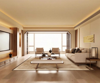 New Chinese Style A Living Room-ID:124125963