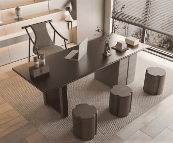 New Chinese Style Computer Desk And Chair-ID:675401932