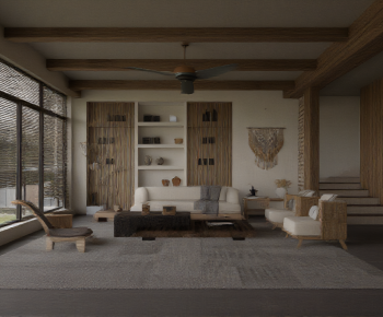 Wabi-sabi Style A Living Room-ID:296277056