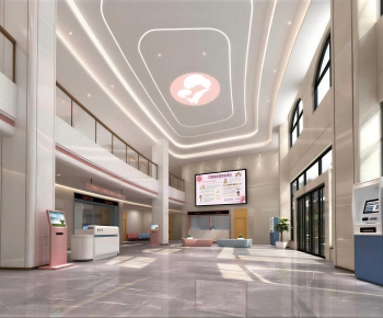 Modern Hospital Hall-ID:741266976