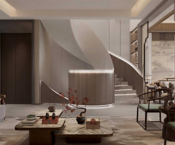 New Chinese Style A Living Room-ID:610420787