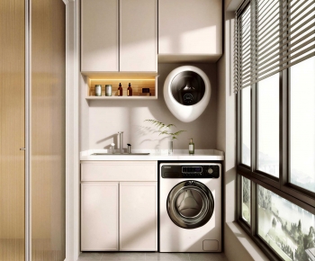 Modern Balcony Laundry Room-ID:807028068