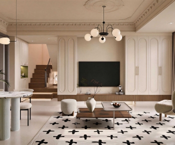 French Style A Living Room-ID:781869893