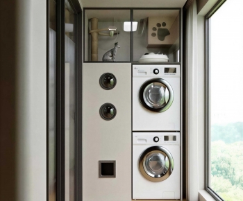 Modern Balcony Laundry Room-ID:872545963