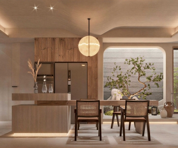 Wabi-sabi Style Dining Room-ID:115319971