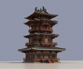Chinese Style Ancient Architectural Buildings-ID:458569058
