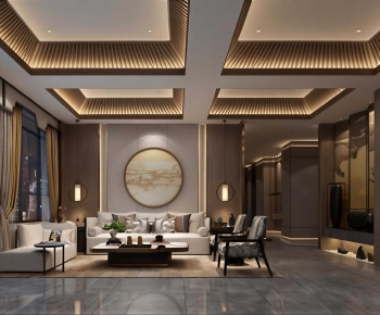 New Chinese Style A Living Room-ID:432487011