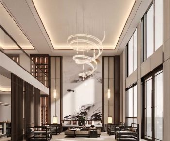New Chinese Style A Living Room-ID:456603057