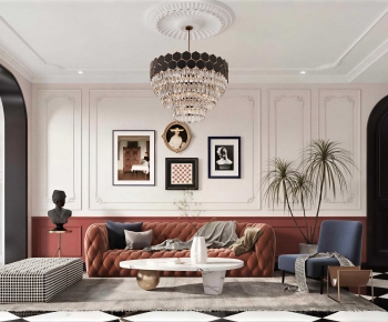 French Style A Living Room-ID:374727013
