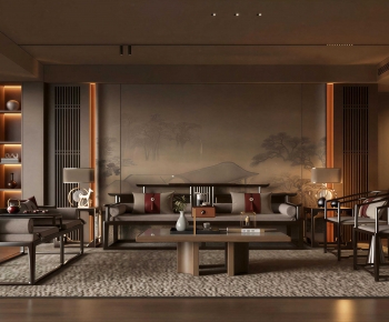 New Chinese Style A Living Room-ID:248014933