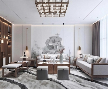 New Chinese Style A Living Room-ID:834325085