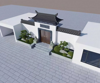 New Chinese Style Facade Element-ID:136956937