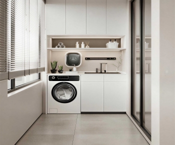 Modern Balcony Laundry Room-ID:517956022