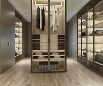Modern Clothes Storage Area-ID:554380441
