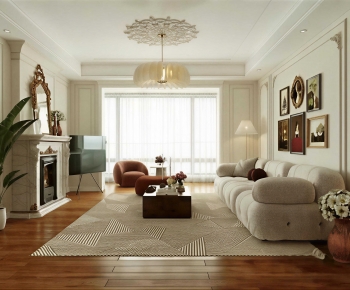 Simple European Style A Living Room-ID:393192053