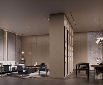 New Chinese Style A Living Room-ID:409893046