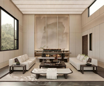 New Chinese Style A Living Room-ID:831779008