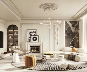 French Style A Living Room-ID:490209107