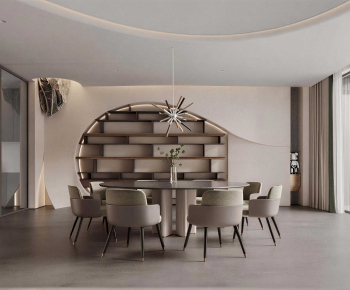 Wabi-sabi Style Dining Room-ID:756022934