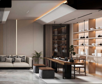 New Chinese Style A Living Room-ID:652949094