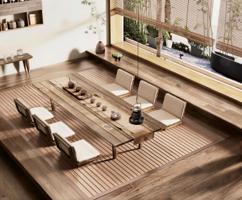 Japanese Style Tea Tables And Chairs-ID:879131088