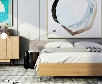 Modern Double Bed-ID:812254917