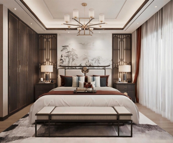 New Chinese Style Bedroom-ID:137940888