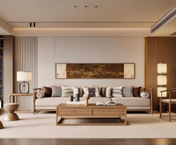 New Chinese Style A Living Room-ID:721201902