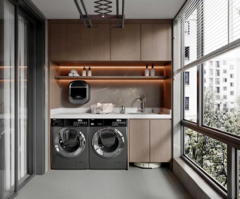 Modern Balcony Laundry Room-ID:765026098
